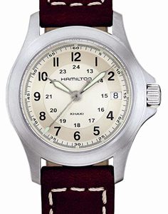 Hamilton Damklocka H64211523 Khaki Antikvit/Läder Ø27 mm