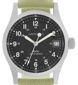 Hamilton Damklocka H69319933 Khaki Svart/Läder Ø33 mm