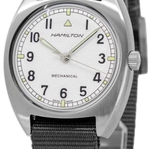 Hamilton Damklocka H76419951 Khaki Aviation Vit/Läder Ø33 mm