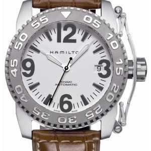 Hamilton Herrklocka H62465515 Khaki Silverfärgad/Läder Ø40 mm