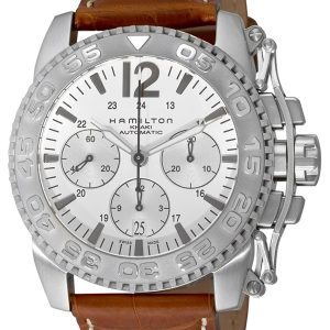 Hamilton Herrklocka H63556815 Khaki Vit/Läder Ø44 mm