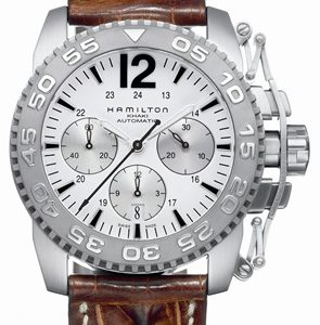 Hamilton Herrklocka H63556915 Khaki Silverfärgad/Läder Ø44 mm