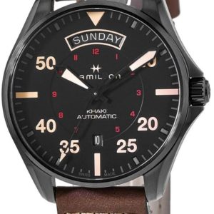 Hamilton Herrklocka H64605531 Khaki Svart/Läder Ø42 mm