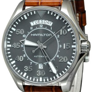 Hamilton Herrklocka H64615585 Grå/Läder Ø42 mm