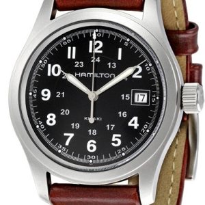 Hamilton Herrklocka H68411533 Officer Svart/Läder Ø38 mm