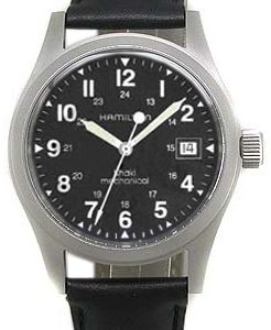 Hamilton Herrklocka H69419733 Khaki Field Svart/Läder Ø38 mm