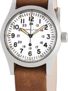 Hamilton Herrklocka H69439511 Khaki Field Vit/Läder Ø38 mm