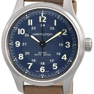 Hamilton Herrklocka H70545540 Khaki Field Blå/Läder Ø42 mm