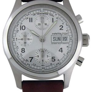 Hamilton Herrklocka H71456553 Khaki Silverfärgad/Läder Ø38 mm