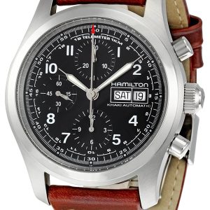 Hamilton Herrklocka H71556537 Khaki Svart/Läder Ø42 mm