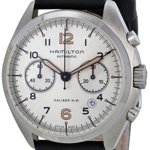 Hamilton Herrklocka H76416755 Khaki Vit/Läder Ø41 mm