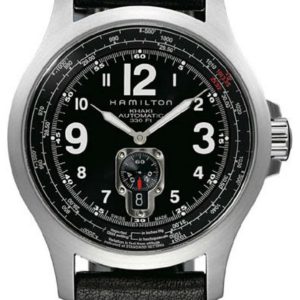 Hamilton Herrklocka H76515733 Khaki Aviation Svart/Läder Ø44 mm