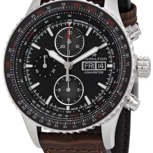 Hamilton Herrklocka H76726530 Khaki Aviation Svart/Läder Ø44 mm