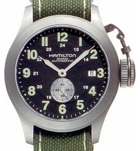 Hamilton Herrklocka H77445533 Khaki Svart/Läder Ø40 mm