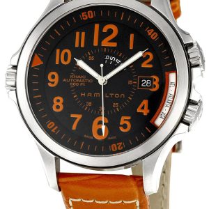 Hamilton Herrklocka H77695633 Khaki Svart/Läder Ø42 mm