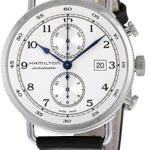 Hamilton Herrklocka H77706553 Khaki Vit/Läder Ø44 mm