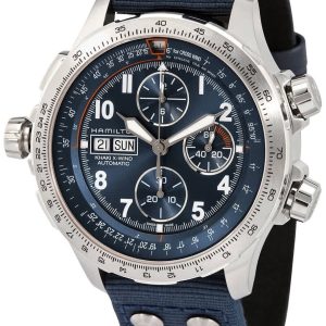 Hamilton Herrklocka H77906940 Khaki Aviation Blå/Läder Ø45 mm