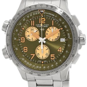 Hamilton Herrklocka H77932160 Khaki Aviation Grön/Stål Ø46 mm