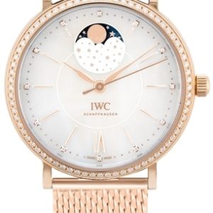 IWC Damklocka IW459010 Portofino Vit/18 karat roséguld ⌀37 mm