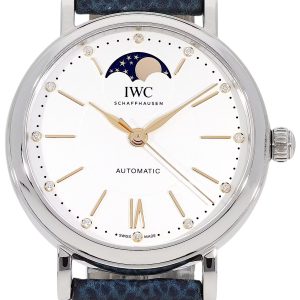 IWC Damklocka IW459601 Portofino Silverfärgad/Läder ⌀37 mm