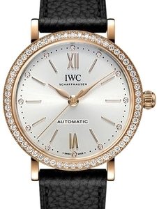 IWC Damklocka IW658603 Portofino Silverfärgad/Läder ⌀37 mm