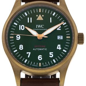 IWC Herrklocka IW326802 Pilots Spitfire Grön/Läder ⌀39 mm