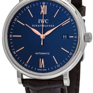 IWC Herrklocka IW356523 Portofino Blå/Läder ⌀40 mm