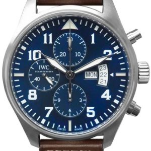 IWC Herrklocka IW377706 Pilots Classic Blå/Läder ⌀44 mm