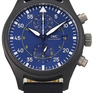 IWC Herrklocka IW389008 Pilots Blå/Läder ⌀44.5 mm