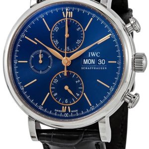 IWC Herrklocka IW391036 Portofino Blå/Läder ⌀42 mm