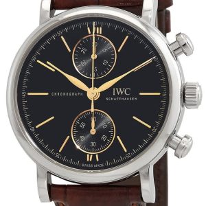 IWC Herrklocka IW391404 Portofino Svart/Läder ⌀39 mm