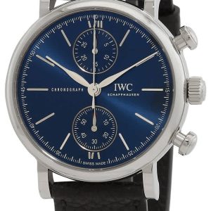 IWC Herrklocka IW391408 Portofino Blå/Läder ⌀39 mm