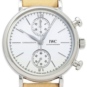 IWC Herrklocka IW391502 Portofino Silverfärgad/Läder ⌀39 mm