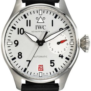 IWC Herrklocka IW501014 Big Pilot Silverfärgad/Läder ⌀46.2 mm