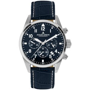 Jacques Lemans Chrono 42-2B - Herr - 42 mm - Analogt - Quartz - Mineralglas