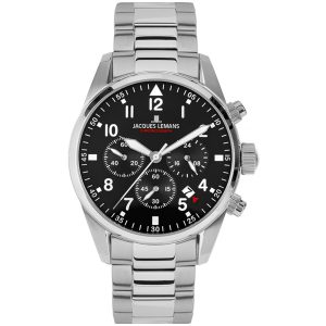 Jacques Lemans Chrono 42-2C - Herr - 42 mm - Analogt - Quartz - Mineralglas