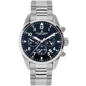 Jacques Lemans Chrono 42-2D - Herr - 42 mm - Analogt - Quartz - Mineralglas