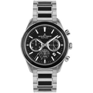 Jacques Lemans Eco Power 1-2115F - Herr - 44 mm - Analogt - Quartz - Mineralglas