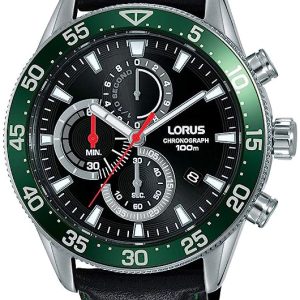 Lorus Herrklocka RM347FX9 Sport Svart/Läder ⌀45 mm