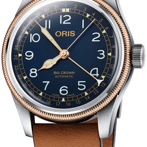 Oris Herrklocka 01 754 7741 4365-07 5 20 71 Aviation Blå/Läder Ø40