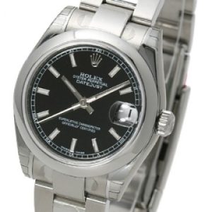 Rolex Damklocka 178240-0025 Datejust Midsize Svart/Stål ⌀31 mm