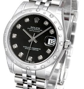 Rolex Damklocka 178344-0062 Datejust 31 Svart/Stål ⌀31 mm