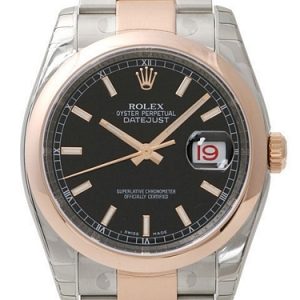 Rolex Datejust Gold/Steel Herrklocka 116201-0094 Svart/18 karat