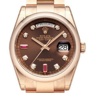 Rolex Herrklocka 118205F-0107 Day-Date 36 Brun/18 karat roséguld