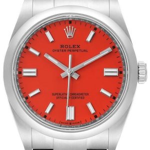 Rolex Herrklocka 126000-0007 Oyster Perpetual 36 Röd/Stål ⌀36 mm