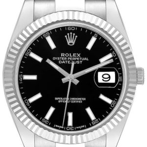 Rolex Herrklocka 126334-0017 Datejust 41 Svart/Stål ⌀41 mm