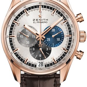 Zenith Herrklocka 18.2043.400-69.C494 El Primero Silverfärgad/Gummi