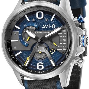 AVI-8 Herrklocka AV-4056-01 Blå/Läder ⌀45 mm