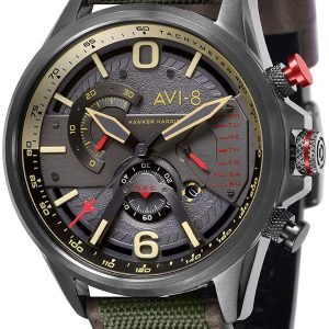 AVI-8 Herrklocka AV-4056-03 Grå/Läder ⌀45 mm