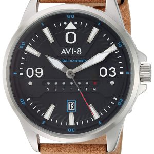 AVI-8 Herrklocka AV-4063-01 Svart/Läder ⌀44 mm